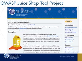 OWASP Juice Shop Tool Project
 