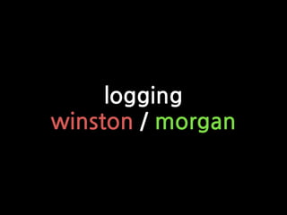 logging
winston / morgan
 