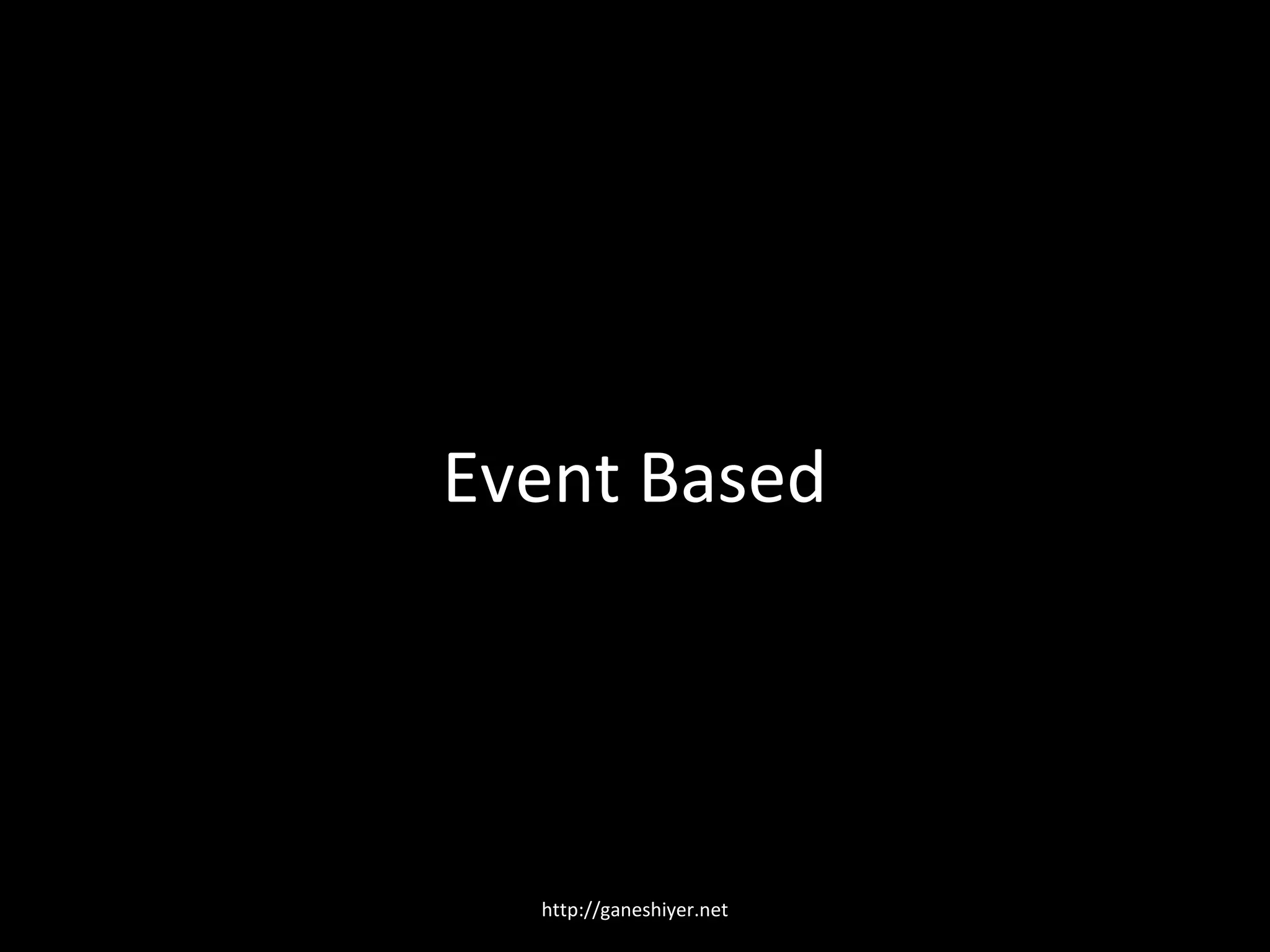 Event Based




  http://ganeshiyer.net
 