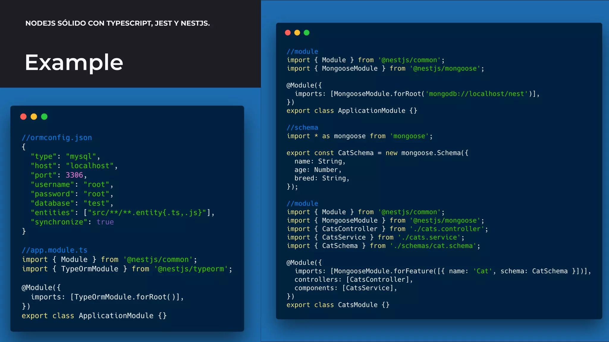 NODEJS SÓLIDO CON TYPESCRIPT, JEST Y NESTJS. 28
Example
 