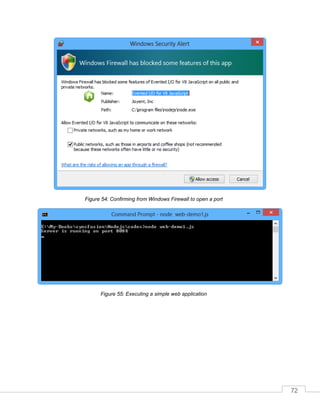 72
Confirming from Windows Firewall to open a port
Executing a simple web application
 