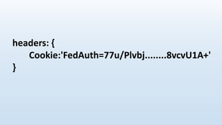 Node js to sharepoint authentication | PPTX
