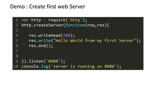 Demo : Create first web Server

 