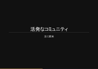 活発なコミュニティ
主に欧米
 