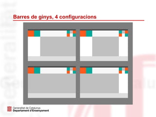 Barres de ginys, 4 configuracions
 