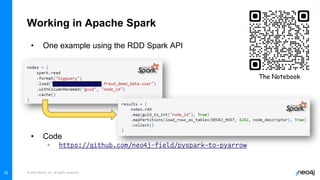 © 2022 Neo4j, Inc. All rights reserved.
35
Working in Apache Spark
• One example using the RDD Spark API
• Code
◦
The Notebook
 