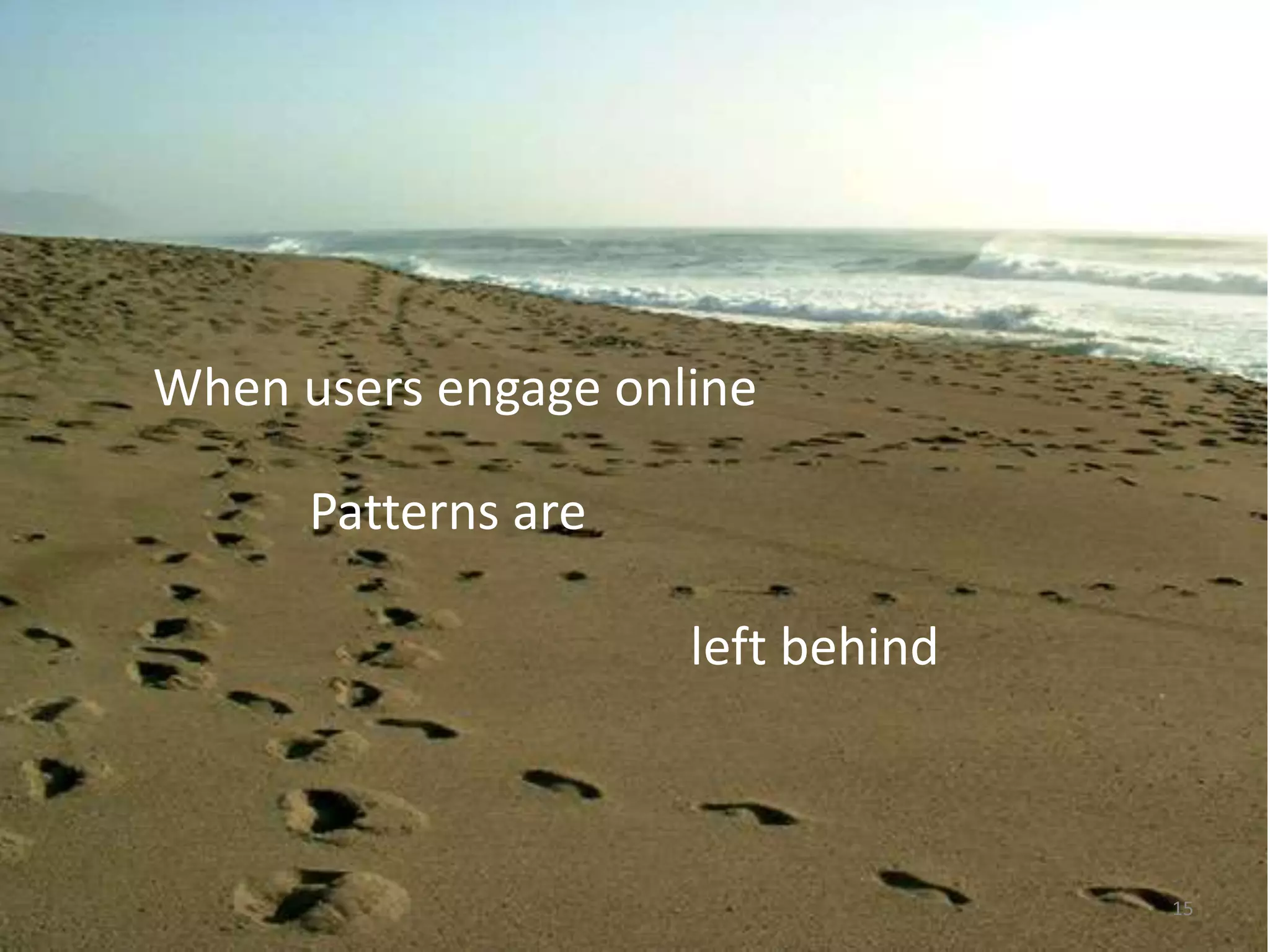 Patterns are
left behind
15
When users engage online
 