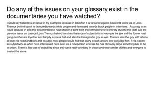 Factual programme review