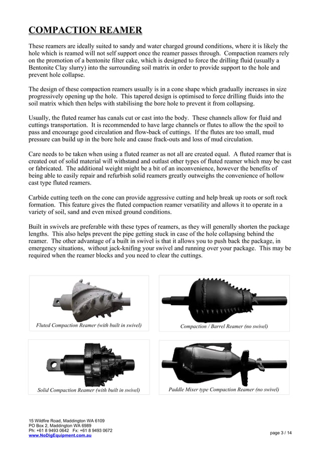Horizontal Directional Drilling Reamer Selection Guide