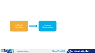 #SocialPro #23b @obiwankikobi
AdWords
Lookalikes
Facebook
Remarketing
 