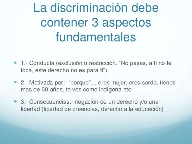 ¿Qué es la discriminación?