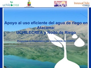 Apoyo al uso eficiente del agua de riego en Atacama: UCHILECREA y Nodo de Riego Proyectos co-financiados por InnovaChile de CORFO 