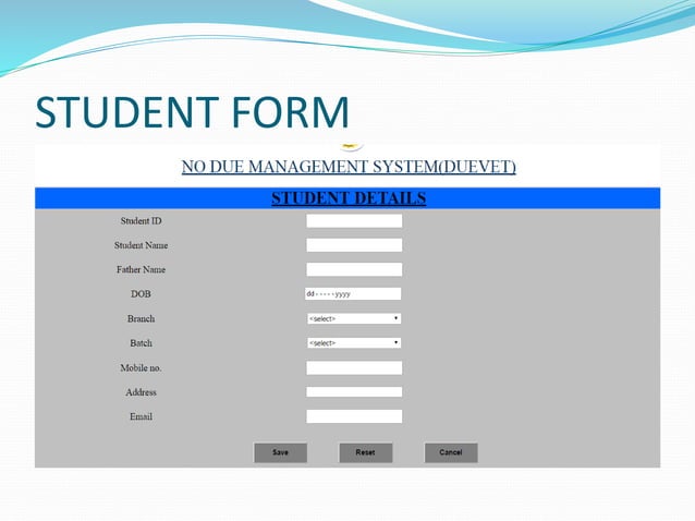 No dues management system prepared by HRITIKA RAJ (Shivalik College of ...