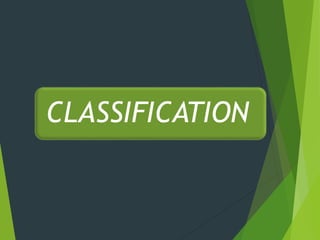 CLASSIFICATION
 