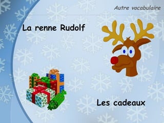 Autre vocabulaire
Les cadeaux
La renne Rudolf
 