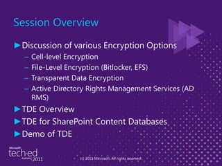 Protecting Your SharePoint Content Databases using SQL Transparent Data ...
