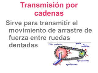Mecanismos de transmisión Relación de transmisión Z 2 N 2 Z 1 W 1 = Z Z W Z 