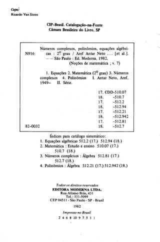 Noções de matemática vol.7