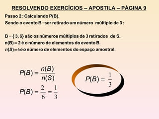 RESOLVENDO EXERCÍCIOS – APOSTILA – PÁGINA 9 