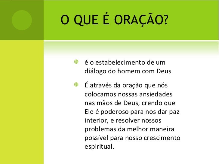 Noções sobre oração!