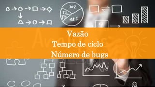 Vazão
Tempo de ciclo
Número de bugs
 