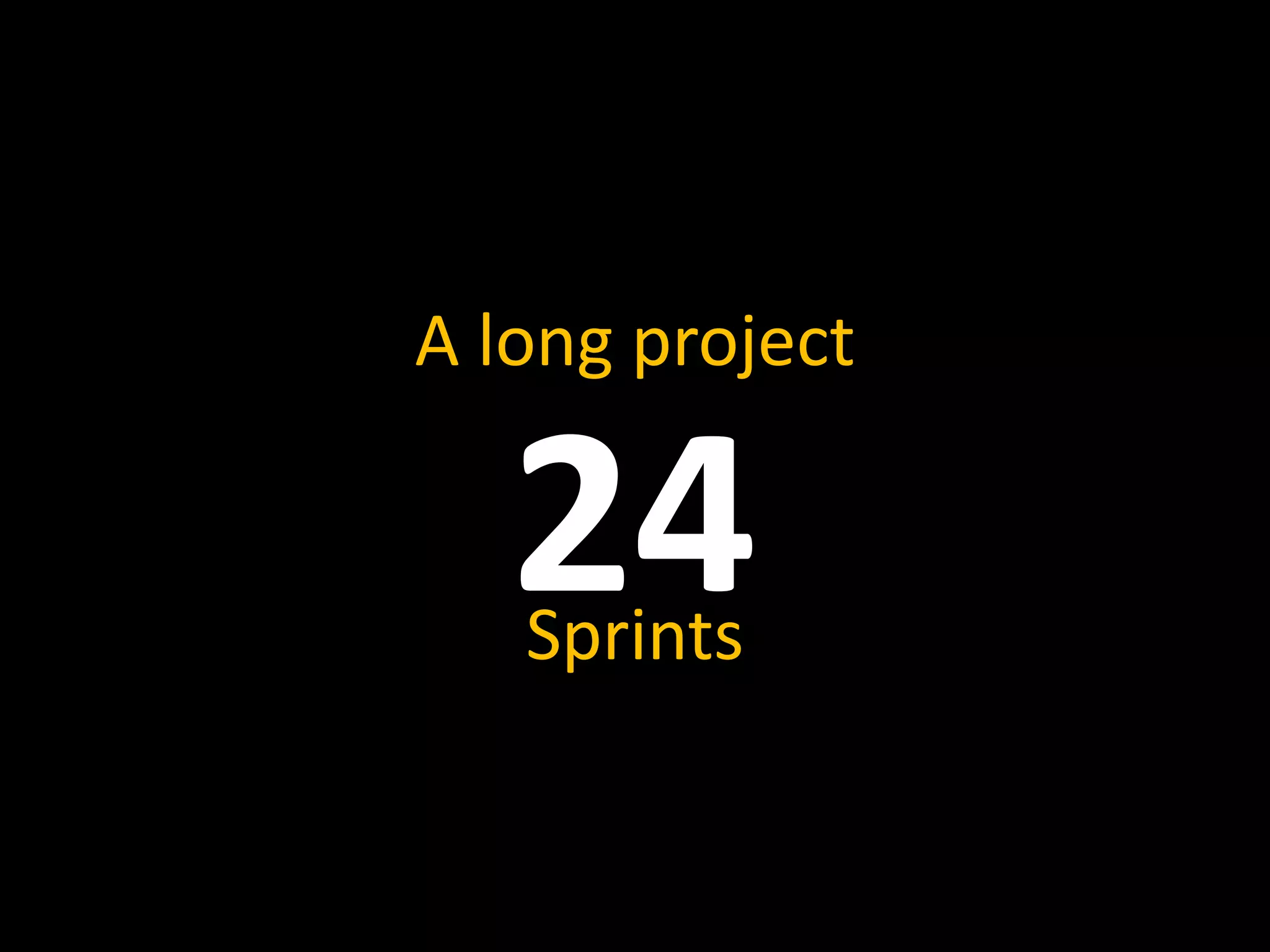 A long project
24Sprints
 