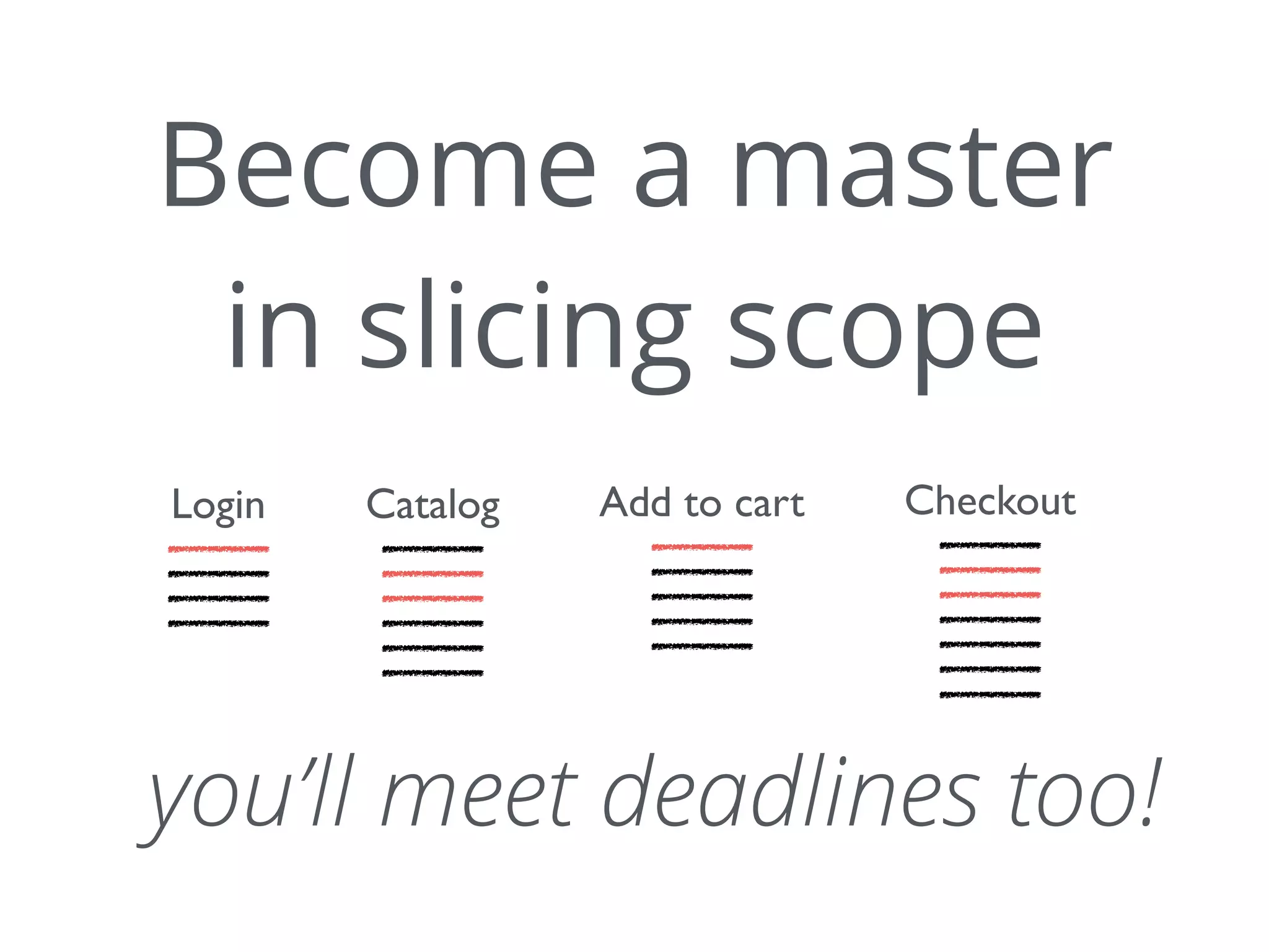 Become a master
in slicing scope
you’ll meet deadlines too!
Login Catalog Add to cart Checkout
 