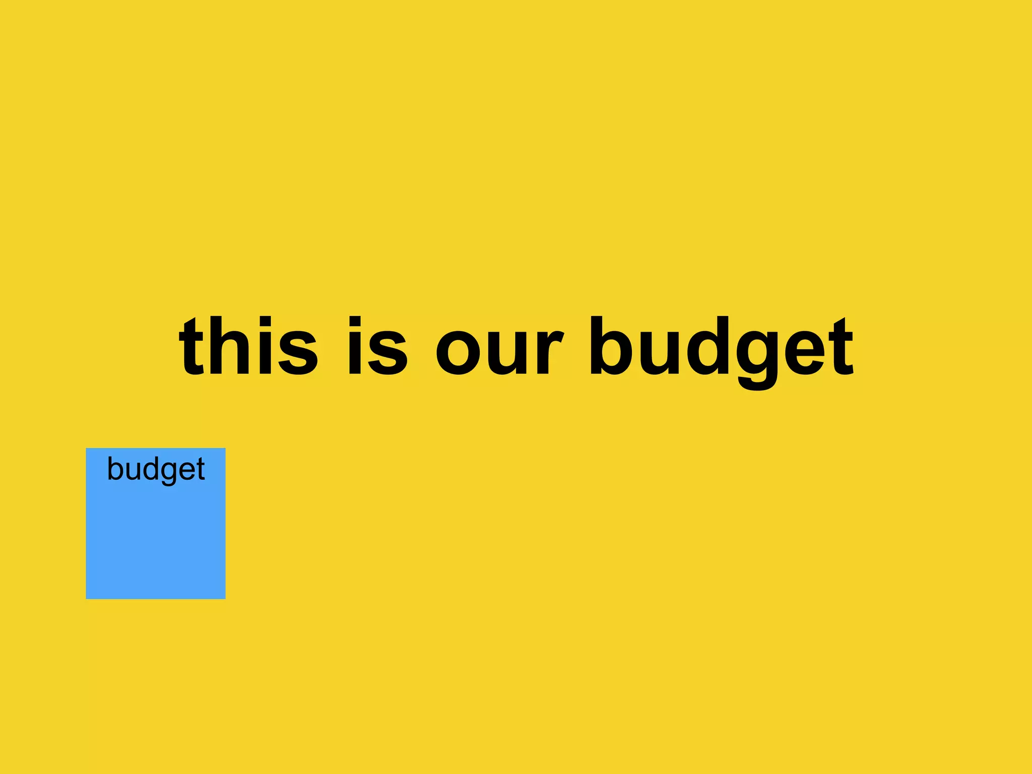 this is our budget
budget
 