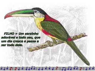 FILHO = Um serzinho adorável e todo seu, que um dia cresce e passa a ser todo dele. 