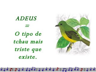 ADEUS  =  O tipo de tchau mais triste que existe. 