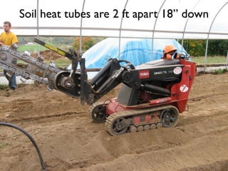 Soil heat tubes are 2 ft apart 18” down
 