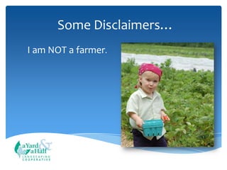 Some Disclaimers…
I am NOT a farmer.

COOPERATIVE

 