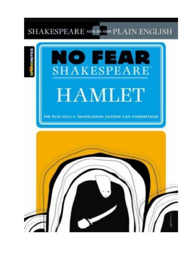 The book cover of Sparknotes's No Fear Shakespeare's translation of Hamlet