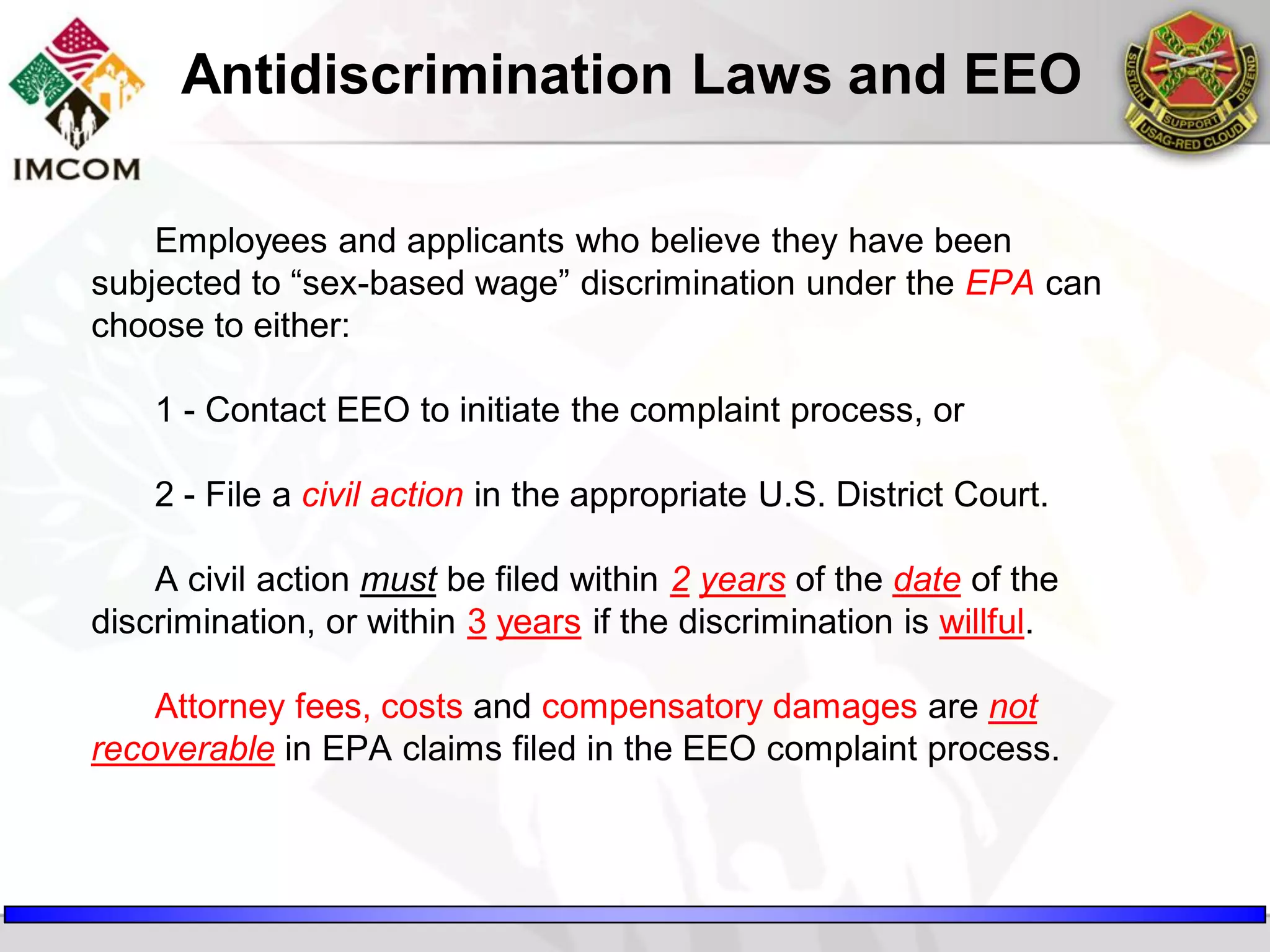 EEO No Fear Training Slides - 2014 | PDF
