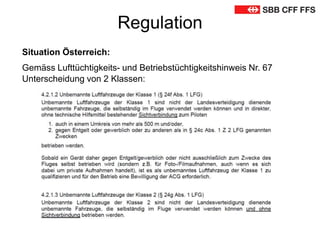 Regulation
Situation Österreich:
Gemäss Lufttüchtigkeits- und Betriebstüchtigkeitshinweis Nr. 67
Unterscheidung von 2 Klas...