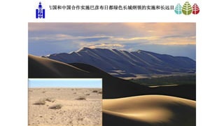蒙古国和中国合作实施巴彦布日都绿色长城纲领的实施和长远目标
 