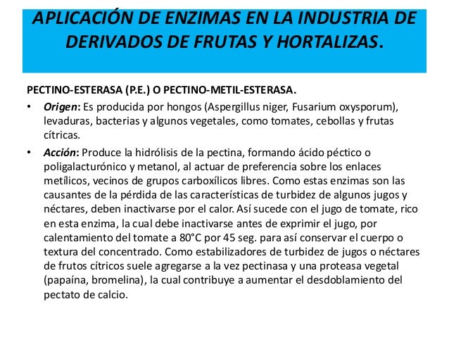 Enzimas y su uso en la industria Enzimas y su uso en la industria