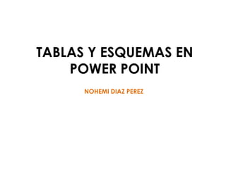 TABLAS Y ESQUEMAS EN
POWER POINT
NOHEMI DIAZ PEREZ
 