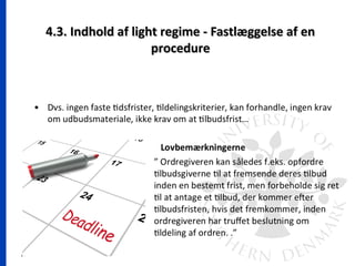 25
4.3. Indhold af light regime - Fastlæggelse af en4.3. Indhold af light regime - Fastlæggelse af en
procedureprocedure
 