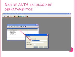 Dar de ALTA catalogo de departamentos