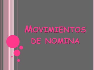 Movimientos de nomina