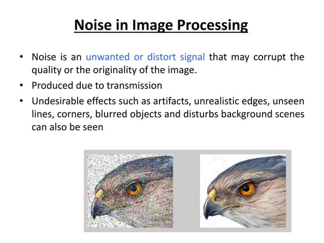 NOISE FILTERS IN IMAGE PROCESSING