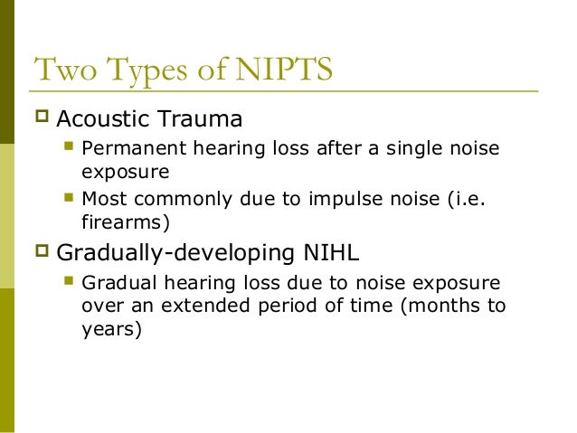 Noise Induced Hearing Loss