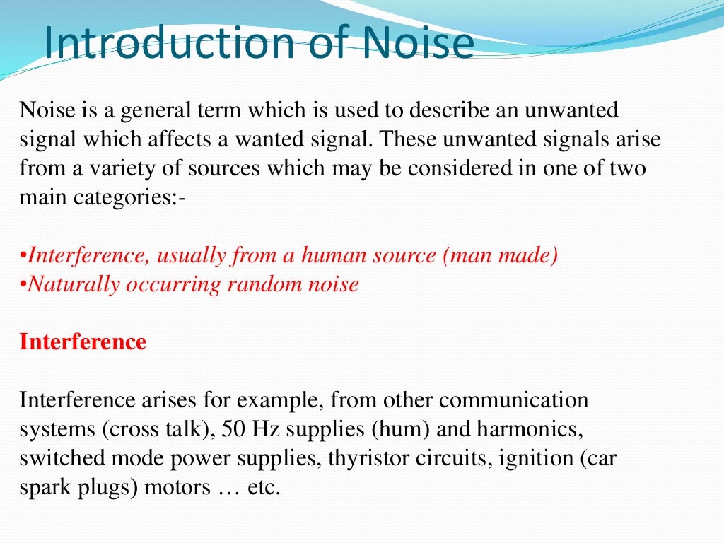 Noise in communication system