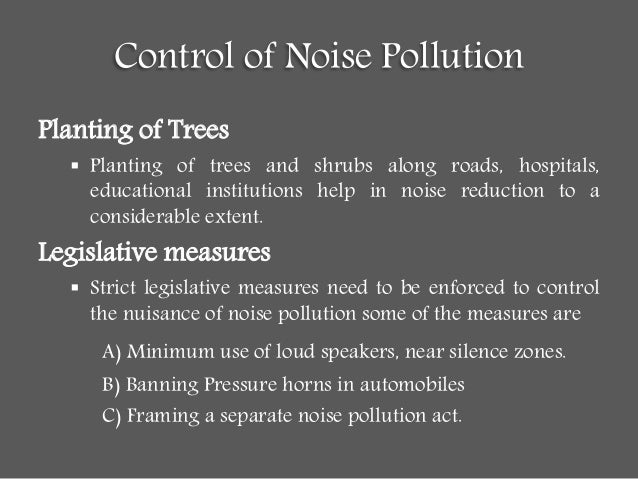 noise pollution control noise pollution control