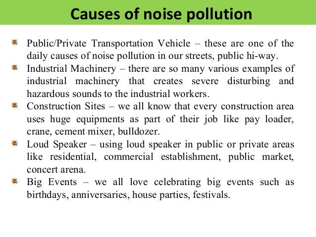 causes and effects of noise pollution essay