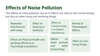 Noise Pollution and its effects on health and Enviroment | PPTX