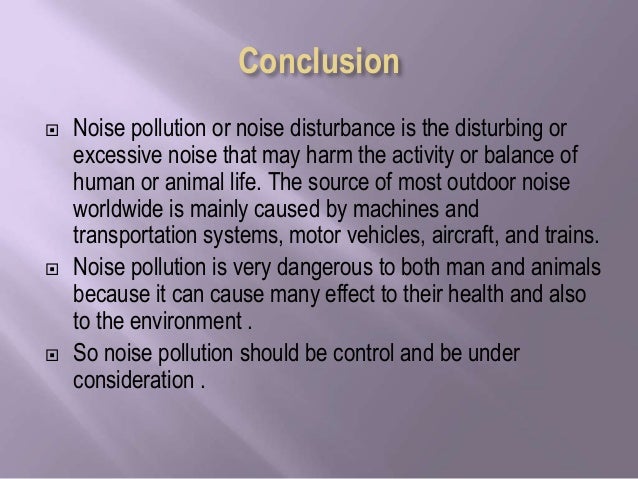 conclusion for noise pollution essay