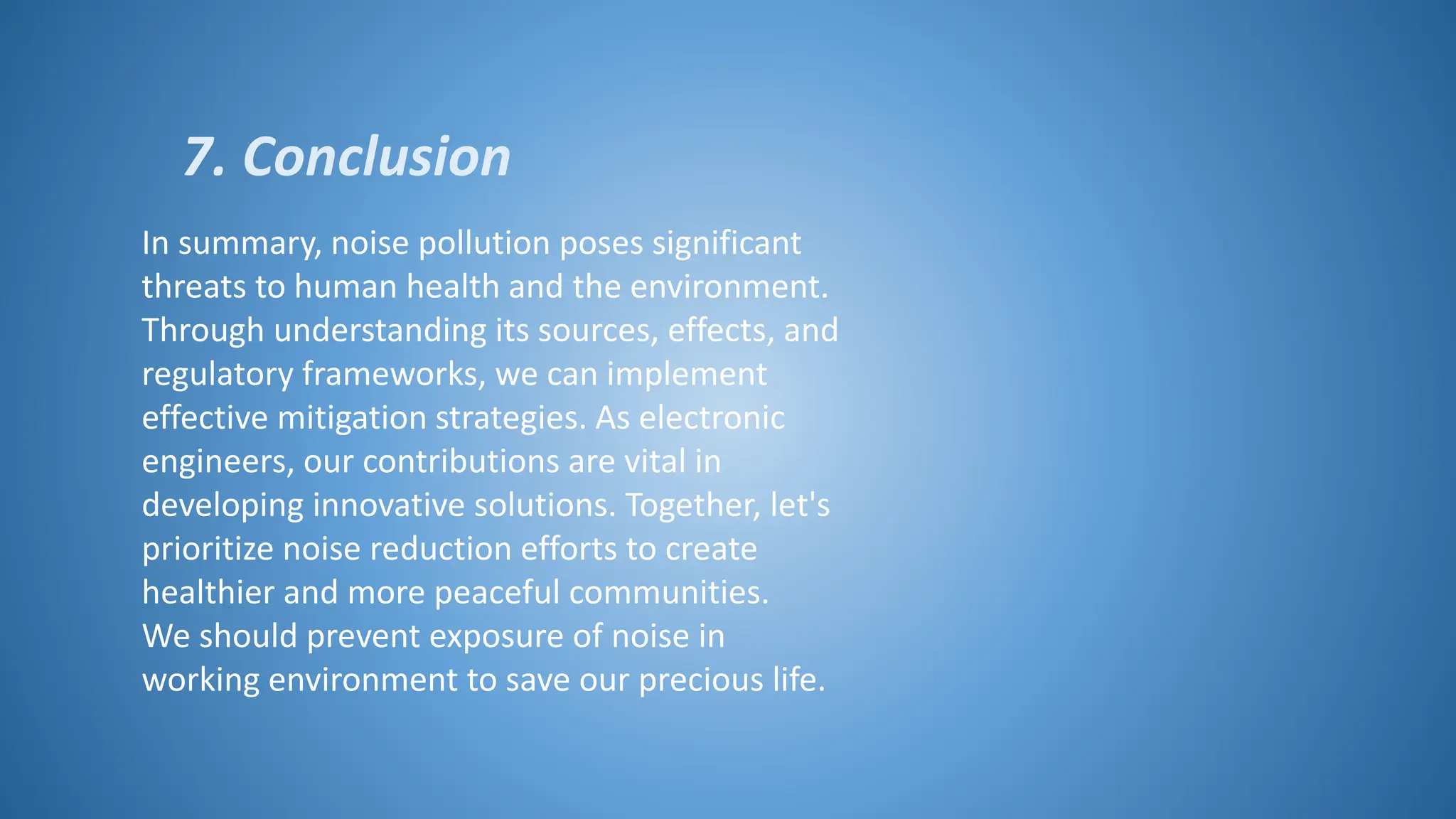 Conclusion About Invironment Issue Noise Pollution and Its Impacts on Humans.pptx