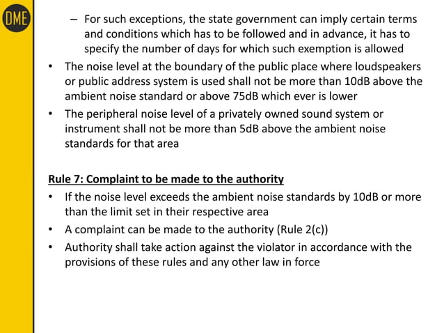Noise pollution control order notes for law | PDF
